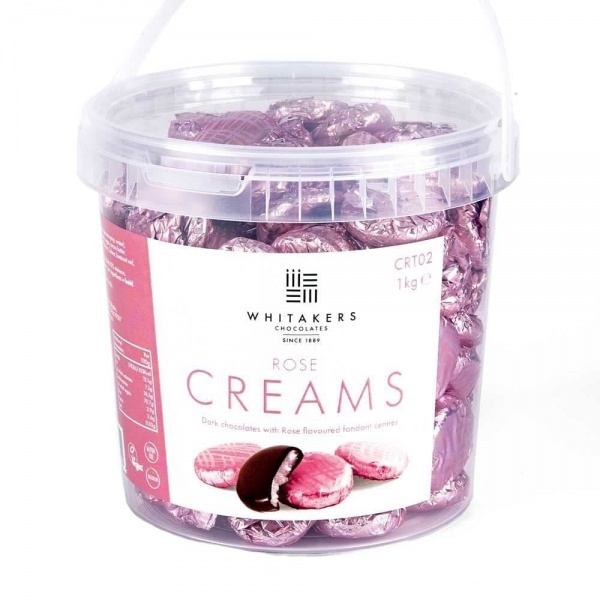 Rose Cremes - Fondant Creams Pink Foiled Whitakers Chocolates 1kg