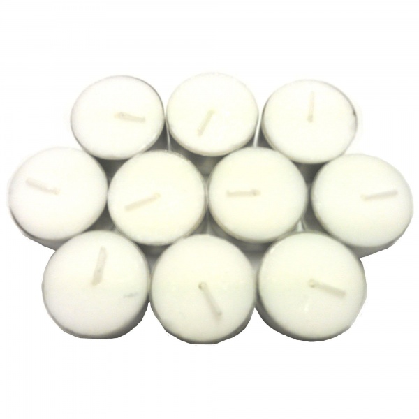 10 x White Unscented Long Lasting Tealights - 8 Hours