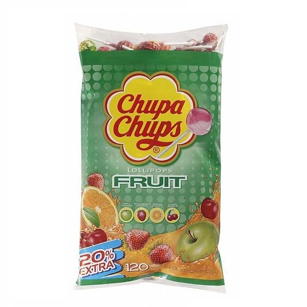 120 x FRUIT Chupa Chups Lollipops Sweets Lollies 12g Each Wholesale Refill Bag