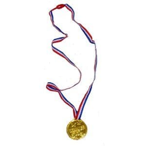 120 x Plastic Gold Medals With Neck Cords - Winners - Wholesale Bulk Buy
