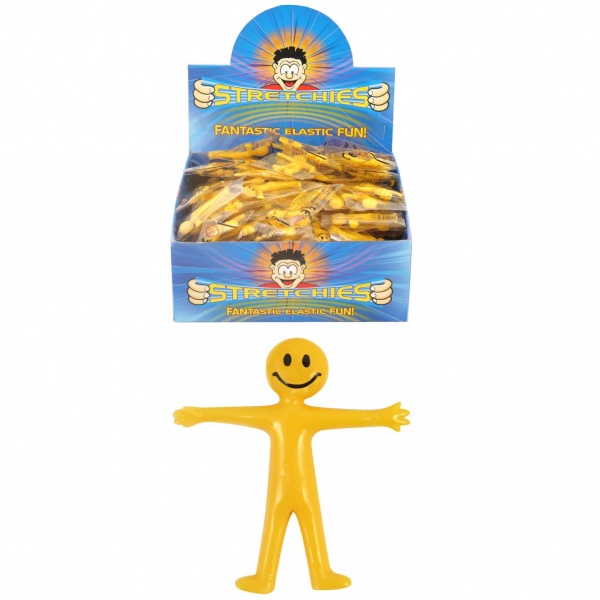 144 x Stretchy Smiley Men Man - Yellow - Wholesale Bulk Buy Box
