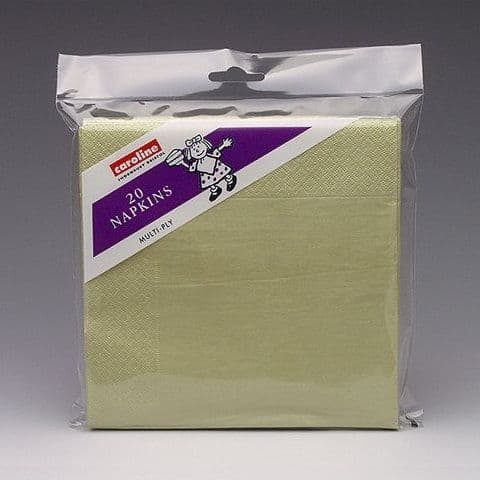 20 x Gold Metallic Multi Ply Paper Napkins - 33cm