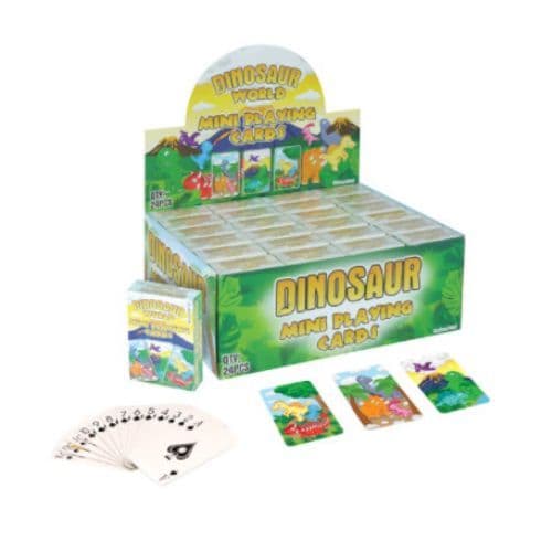 24 x Dinosaur World Themed Mini Packs Playing Cards - Wholesale Bulk Buy Party Bag Fillers