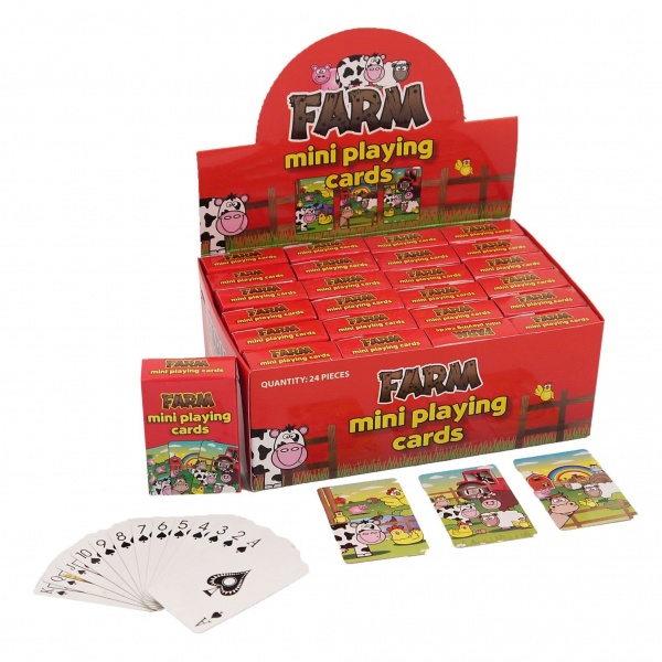 24 x Farm Animals Themed Mini Packs Playing Cards - Wholesale Bulk Buy Party Bag Fillers
