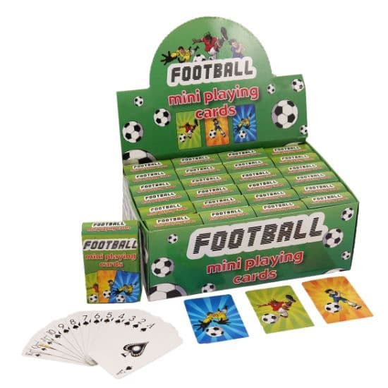 24 x Football Themed Mini Packs Playing Cards - Wholesale Bulk Buy Party Bag Fillers