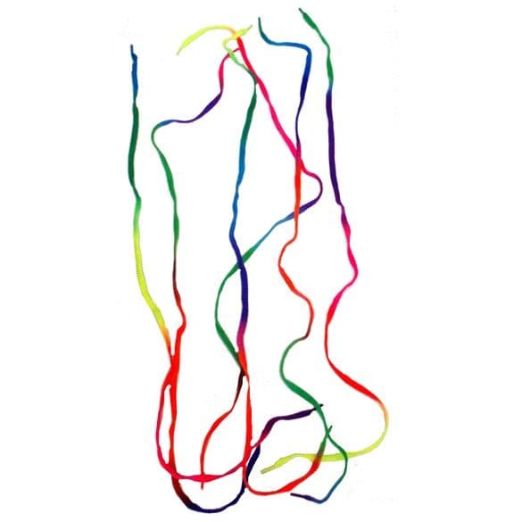 24 x Pairs RAINBOW Colour Shoelaces - Bright Coloured Neon Flat Laces 90cm