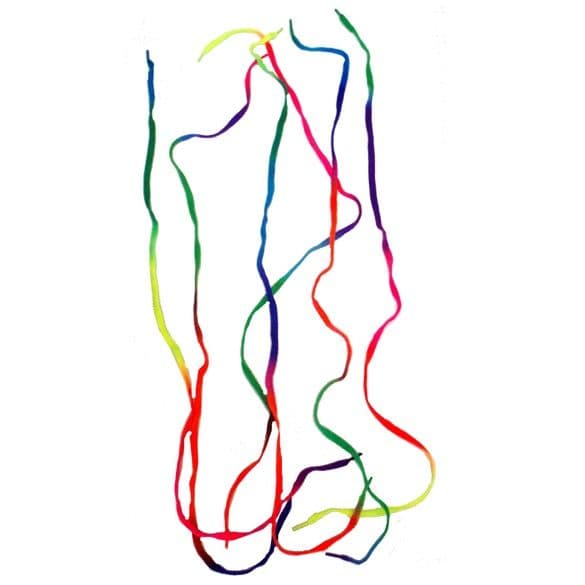 24 x Pairs RAINBOW Colour Shoelaces - Bright Coloured Neon Flat Laces 90cm