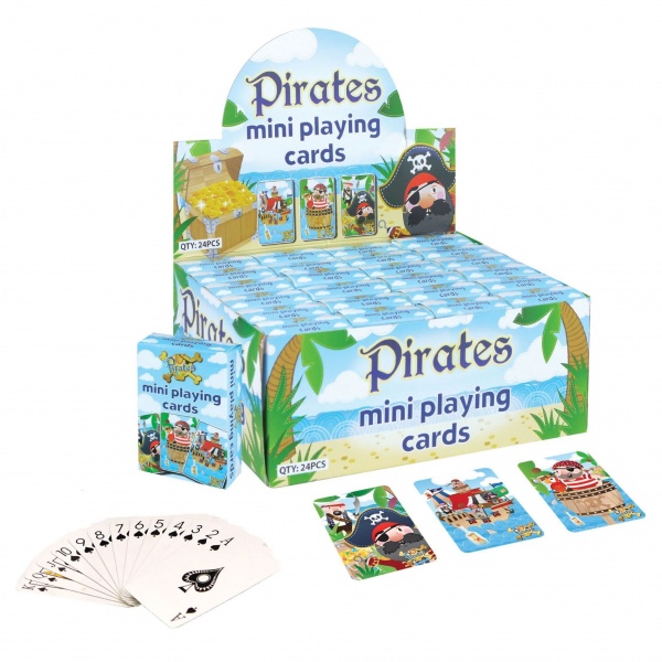 24 x Pirates Themed Mini Packs Playing Cards - Wholesale Bulk Buy Party Bag Fillers