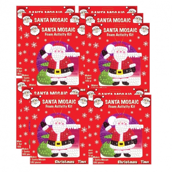 24 x Santa Mosaic Foam Activity Kit - Christmas Arts & Crafts