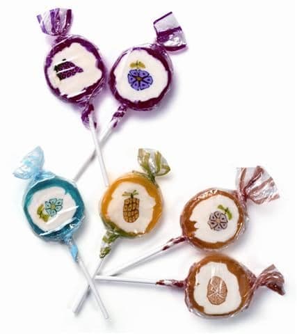 30 x Fun Fruits & Flowers Rock Lollies - Sweets Candy Fruity Lollies  Pifarre