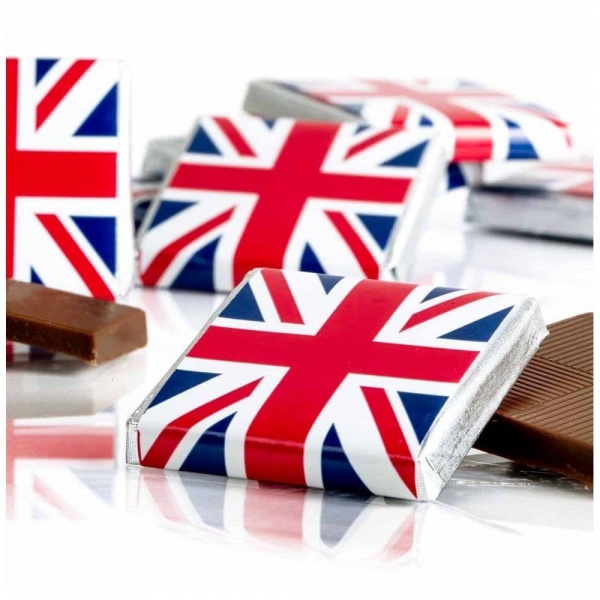 30 x Union Jack Milk Chocolate Neapolitans Squares Whitakers Chocolates 5g