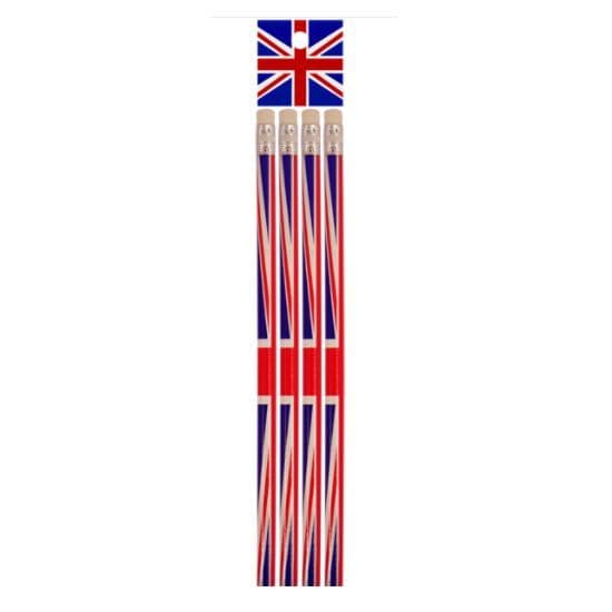 4 x Lead Pencils - Union Jack Party  Henbrandt