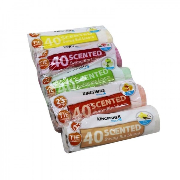 200 Scented Pedal Bin Liners 25l Kingfisher Home (45cm x 30cm)