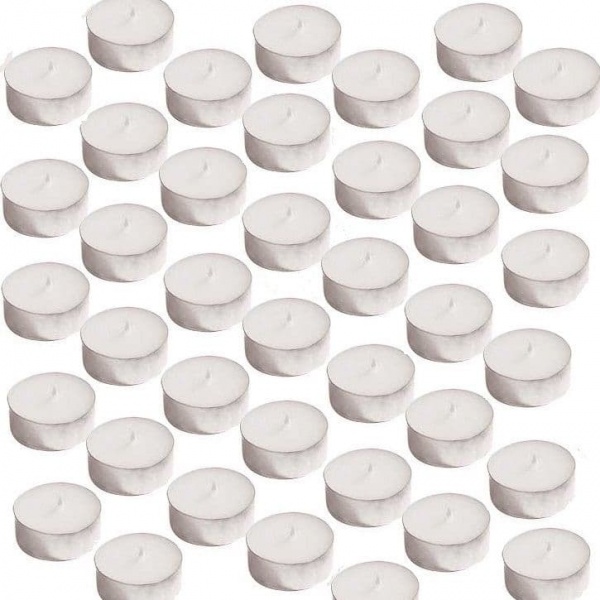 40 x Large Oversized Unscented Maxi Tealights - White