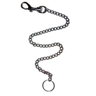 40cm Long Chain Keyring With Belt Clip Silver Metal Henbrandt