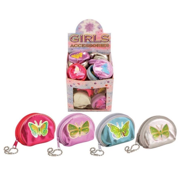 48 x Butterfly Mini Purses - Assorted Colours - Wholesale Bulk Buy