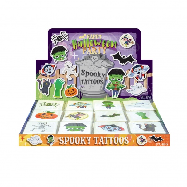 48 x Halloween - Packs of 12 Mini Tattoos Wholesale Box