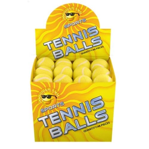 48 x Sports Tennis Balls Yellow 6cm  - Wholesale Box