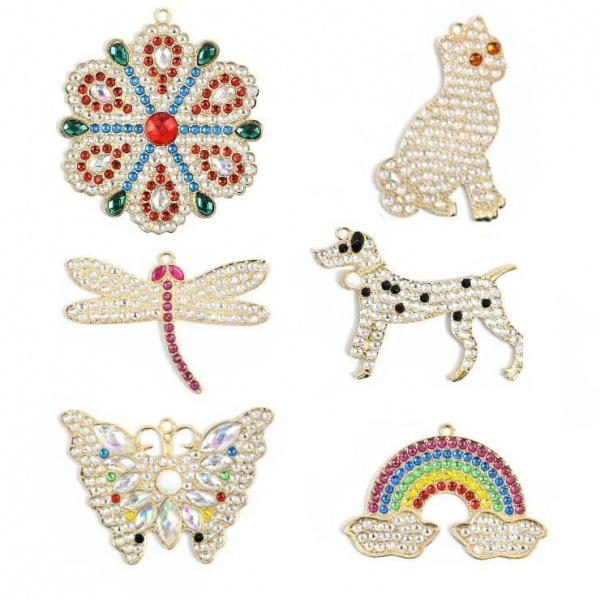 6 Piece Pendant Jewellery Set - Crystal Art Kit Craft Buddy