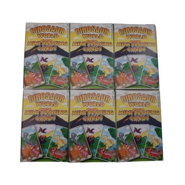 6 x  Dinosaur World Themed Mini Packs Playing Cards Henbrandt
