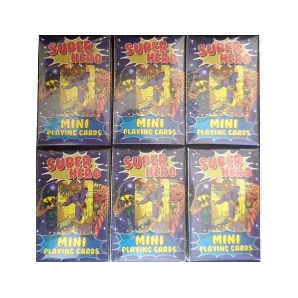6 x  Super Hero Themed Mini Packs Playing Cards Henbrandt