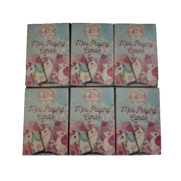 6 x  Unicorn Themed Mini Packs Playing Cards Henbrandt