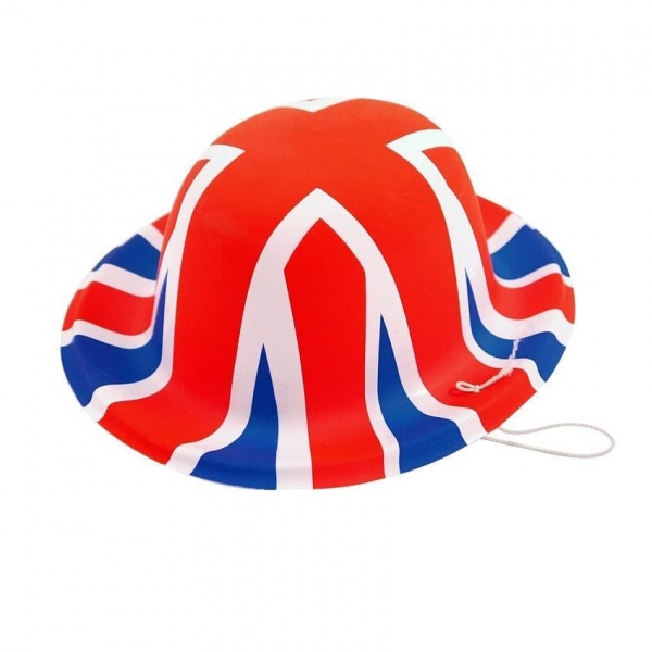 72 x Mini Plastic Bowler Hats - Union Jack King's Coronation Jubilee Party Wholesale Henbrandt