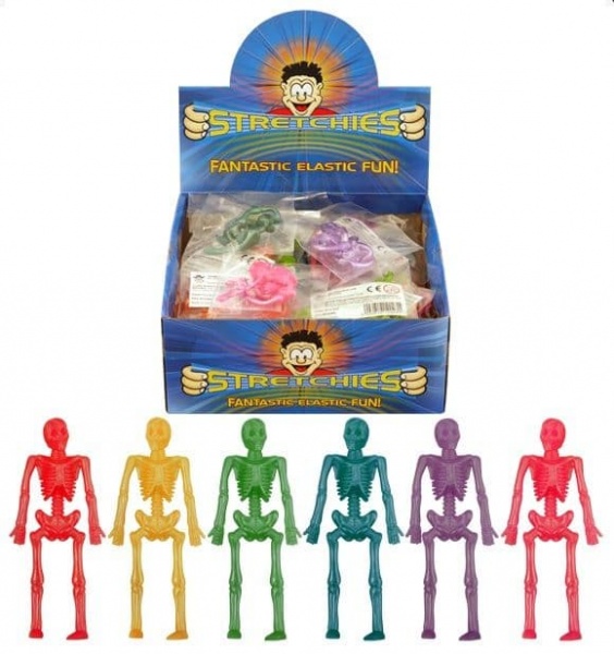 84 x Small Stretchy SKELETON Halloween - Assorted Colours Wholesale Bulk Buy