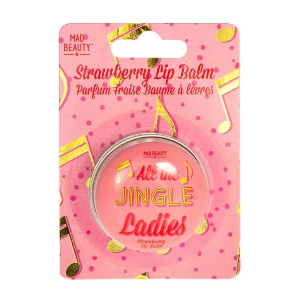 All The Jingle Ladies Strawberry Christmas Lip Balm Tin 10g Mad Beauty