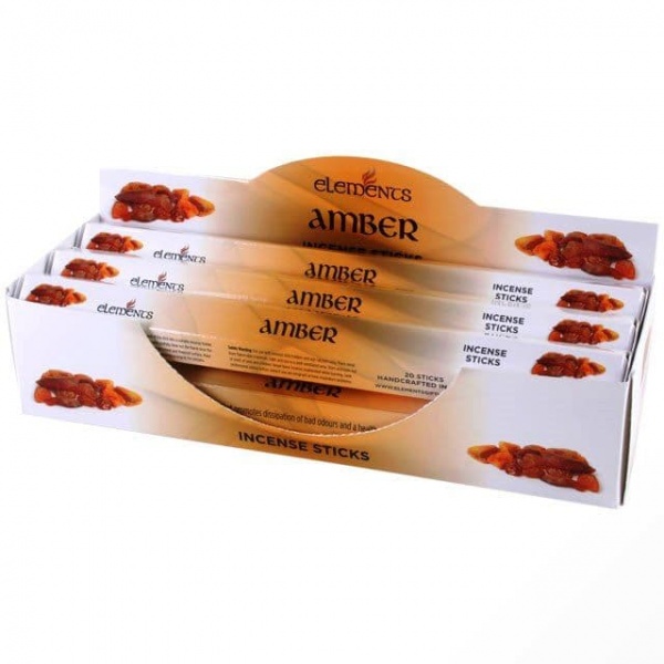 Amber Scented Incense Sticks Elements Indian - Tube Of 20