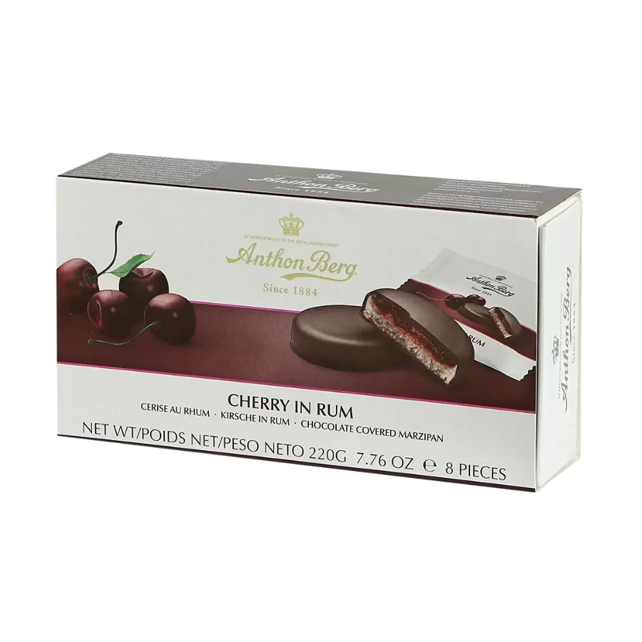 Cherry In Rum Dark Chocolate Covered Marzipan Anthon Berg 220g