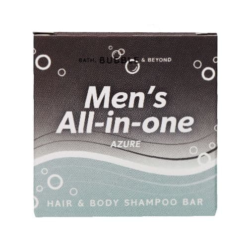 Azure Grey Box Men's All-In-One Hair & Body Shampoo Bar - Bath Bubble & Beyond 50g