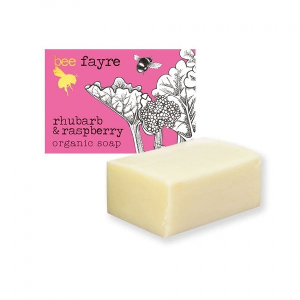 Bee Fruity Rhubarb & Raspberry Organic Soap Beefayre 100g