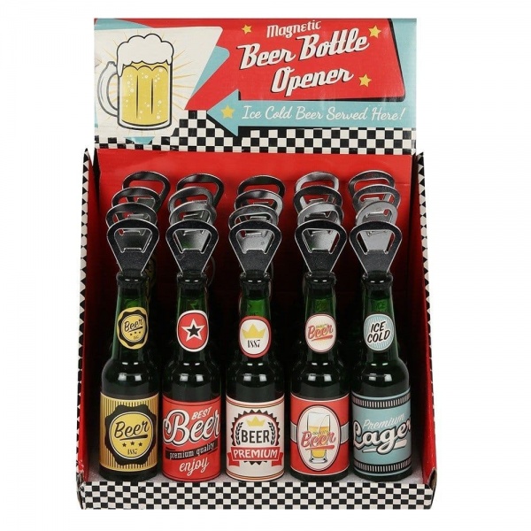 Beer Magnetic Bottle Opener Assorted Designs (1 Supplied)