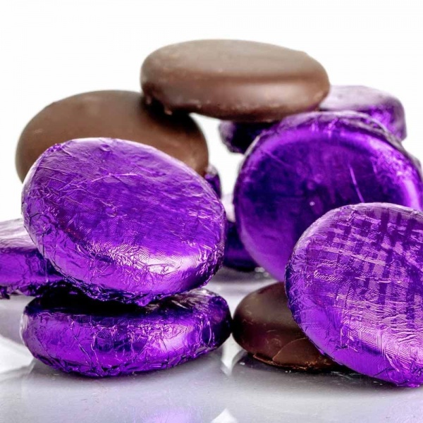 Black Cherry Cremes - Fondant Creams Purple Foiled Whitakers Chocolates 400g