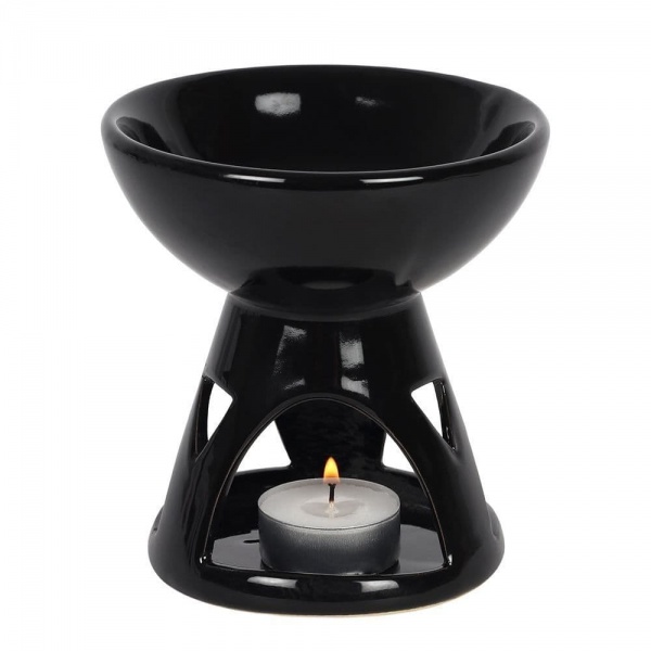 Black Geometric Oil Burner / Wax Melt Warmer Jones Home & Gift