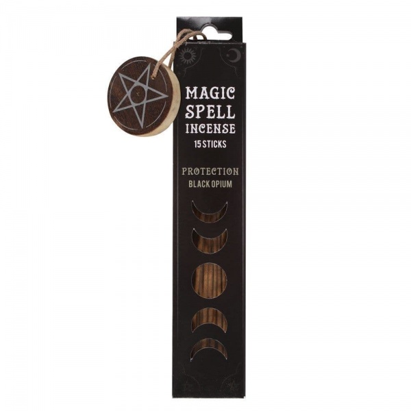 Black Opium Protection Magic Spell Incense Sticks & Holder Spirit of Equinox