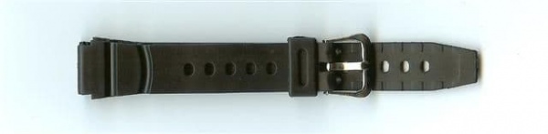 Black Rubber Value Watch Strap 14mm (Silver Buckle)