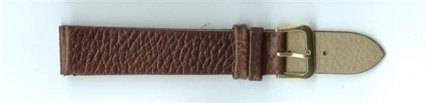 Brown Skin Print Leather Watch Strap 18mm (Gold Buckle)