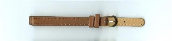 Brown Skin Print Leather Watch Strap 8mm (Gold Buckle)