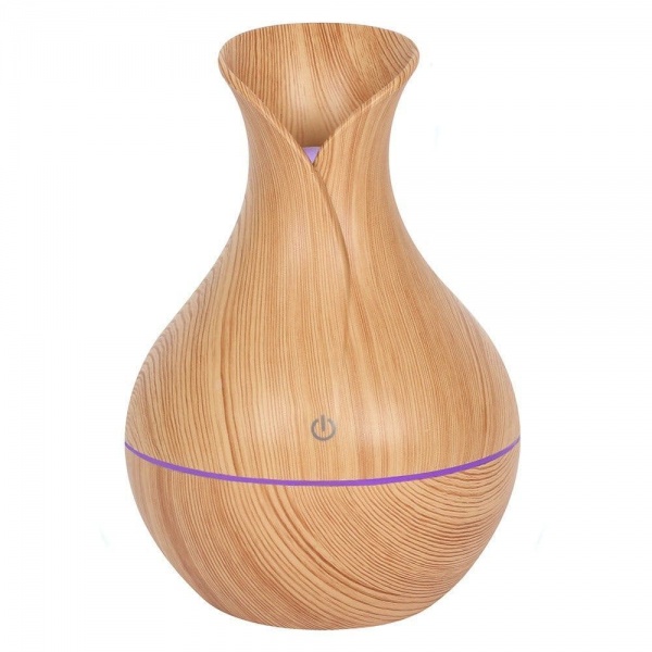 Brown Wood Grain Effect Medium Round USB Ultrasonic Aroma Humidifier / Diffuser Jones Home & Gift