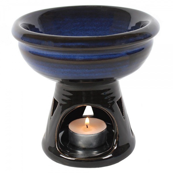 Cobalt Blue Deep Dish Oil Burner / Wax Melt Warmer Spirit of Equinox