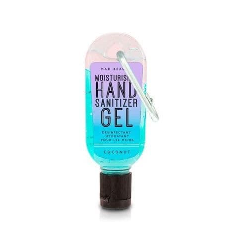 Coconut Neon Collection Clip & Clean Moisturising Travel Hand Sanitizer Gel 30ml Mad Beauty