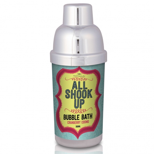 Cranberry Cosmo All Shook Up Cocktail Shaker Bubble Bath 300ml Mad Beauty