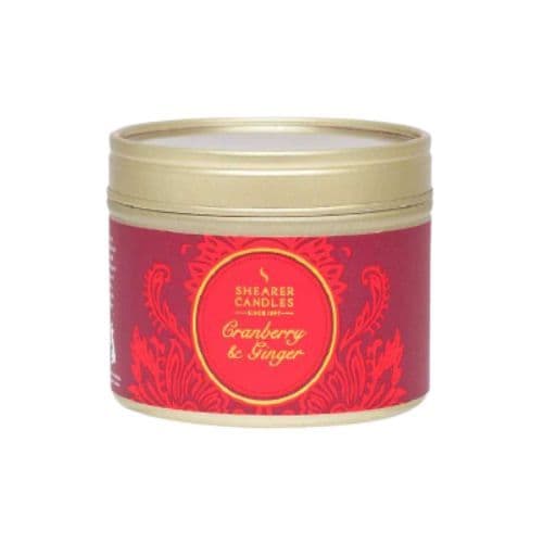 Cranberry & Ginger Scented Filled Tin - Shearer Candles