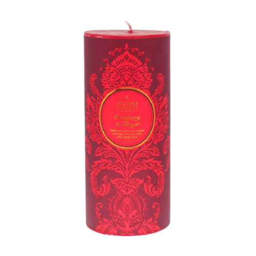 Cranberry & Ginger Scented Pillar Candle - Shearer Candles