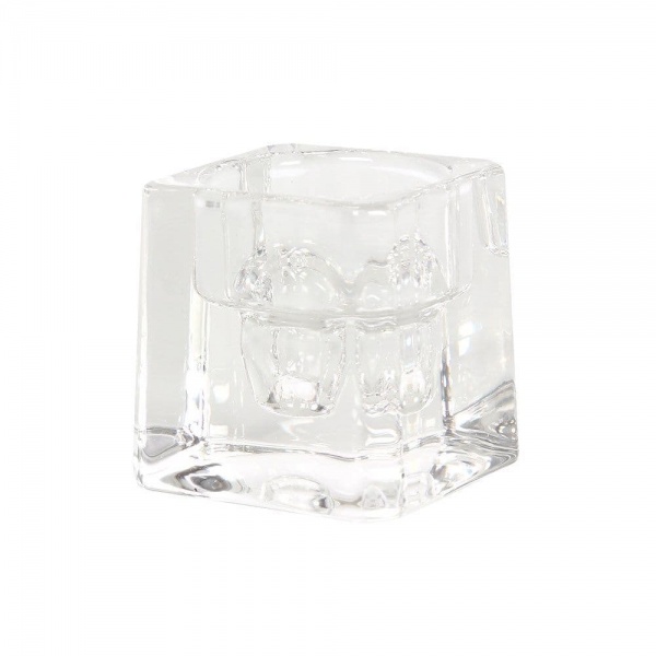 Cube Glass Candle Holder - Fits Votives, Pillars & Tapers