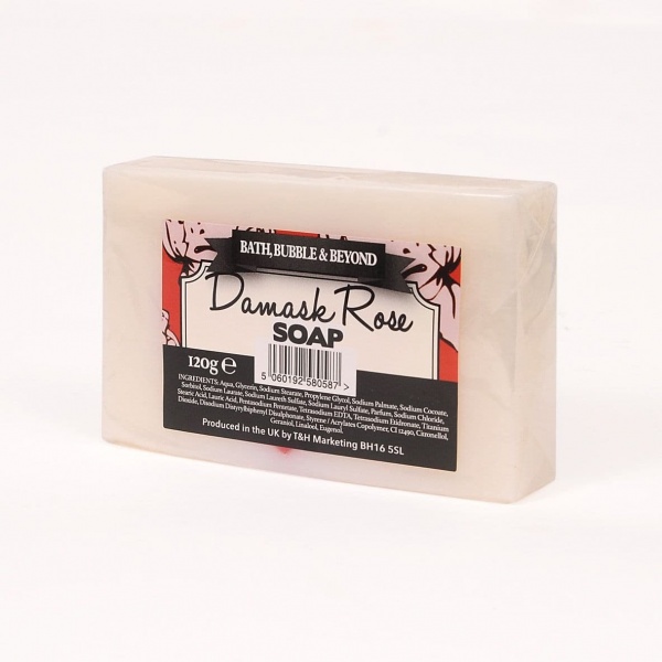 Damask Rose Heart Glycerin Soap Slice - Bath Bubble & Beyond 120g