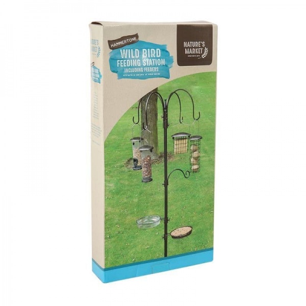 Deluxe Wild Bird Hammertone Feeding Station & Feeders Water Seed Nuts Nature's Market Kingfisher
