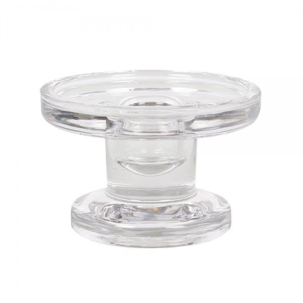 Double Ended Glass Candle Holder - Fits Votives, Pillars & Tapers
